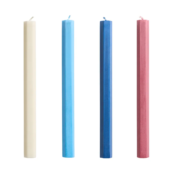 Hexagon Candle light mix 4-pack - Marine - HAY
