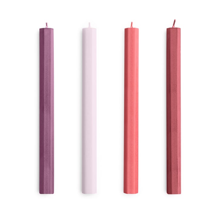 Hexagon Candle light mix 4-pack - Reds-bordeaux - HAY