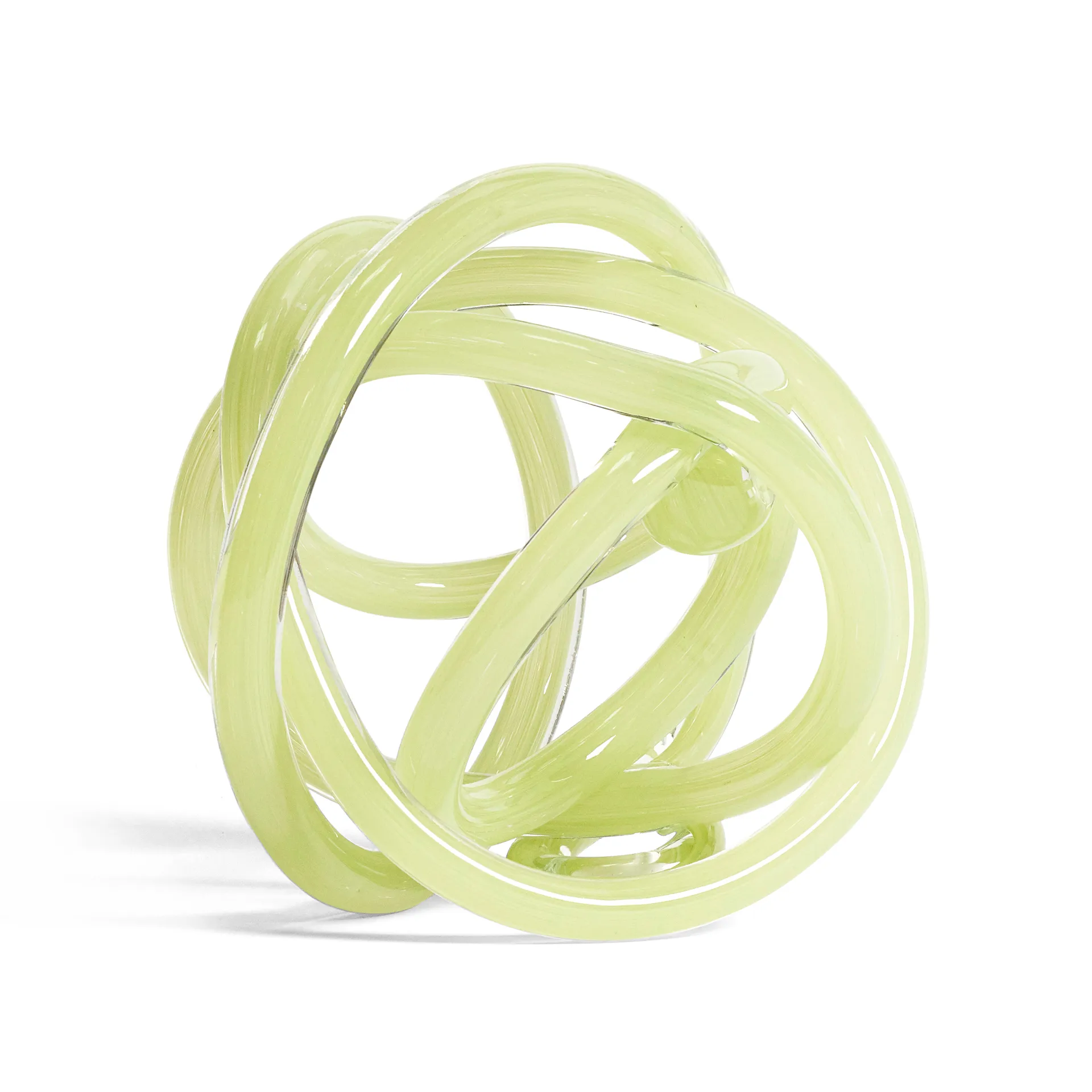 Knot No 2 L glass sculpture, light green HAY
