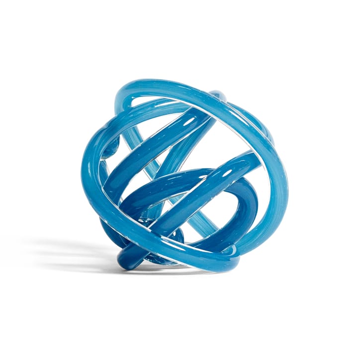 Knot No 2 M glass sculpture - blue steel - HAY
