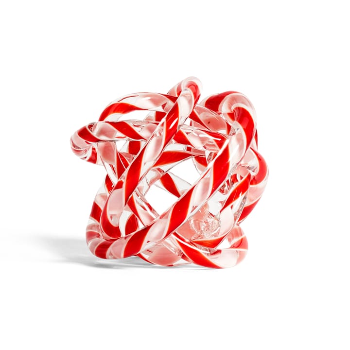 Knot No 2 M glass sculpture - red-white - HAY