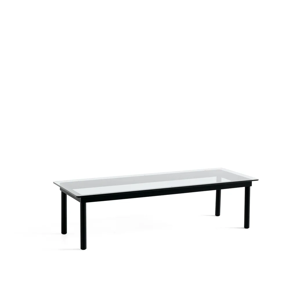 Kofi coffee table, Black oak-clear glass, 50 cm HAY
