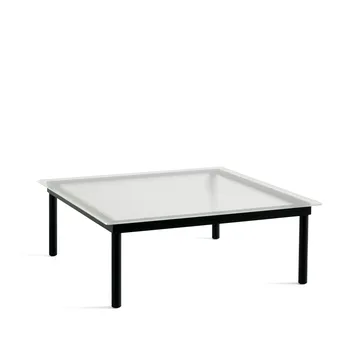 Kofi coffee table - Black oak-ribbed glass top-W100 cm - HAY