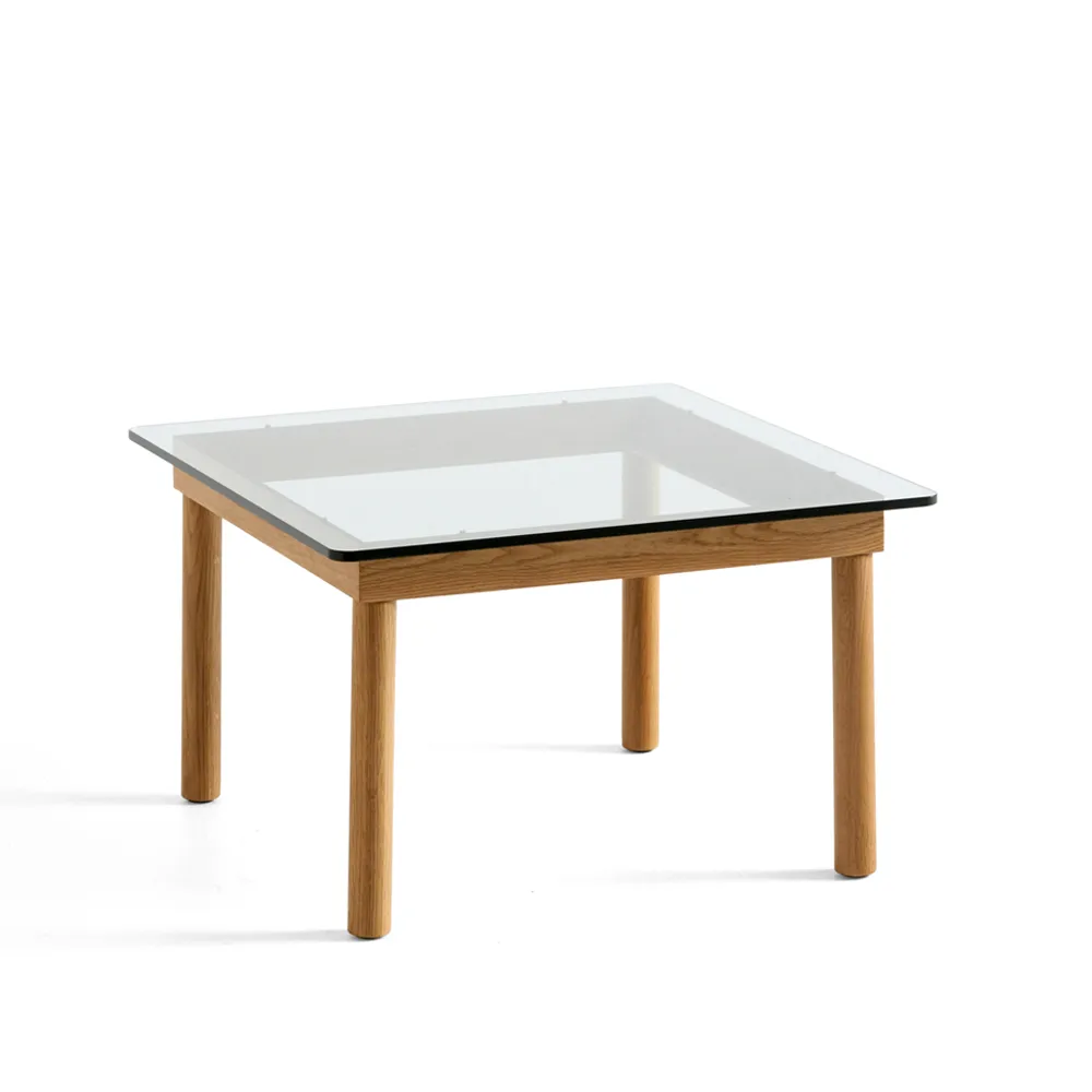 Kofi coffee table, Oak-clear glass, 60 cm HAY