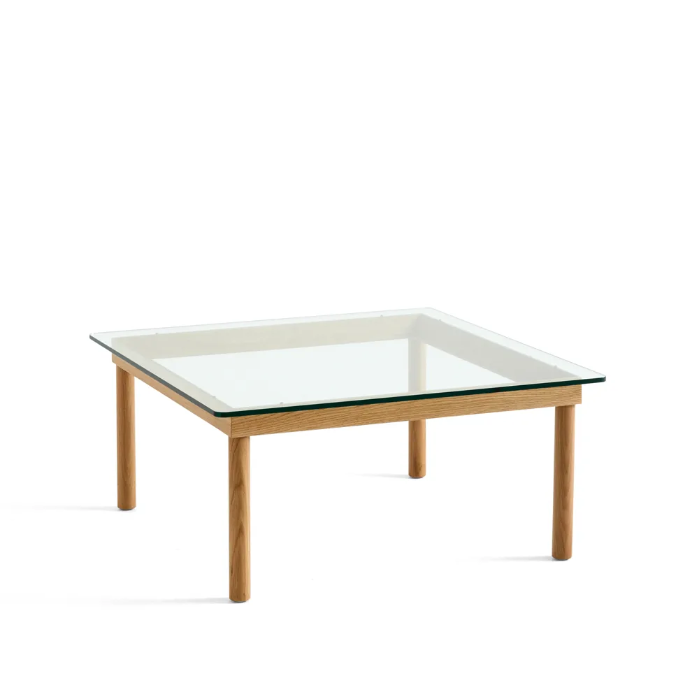 Kofi coffee table, Oak-clear glass, 80 cm HAY