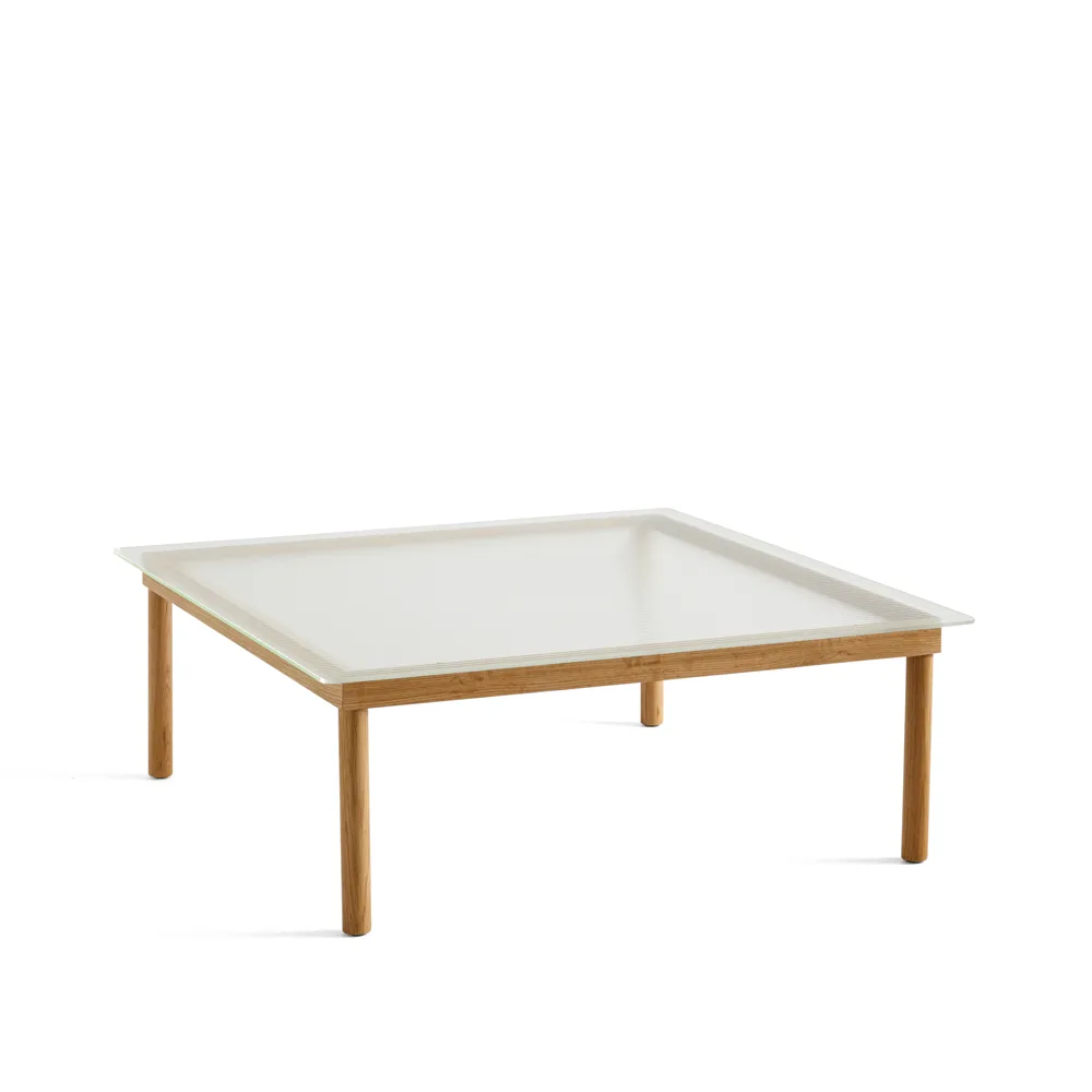 Kofi coffee table, Oak-ribbed glass, 100 cm HAY