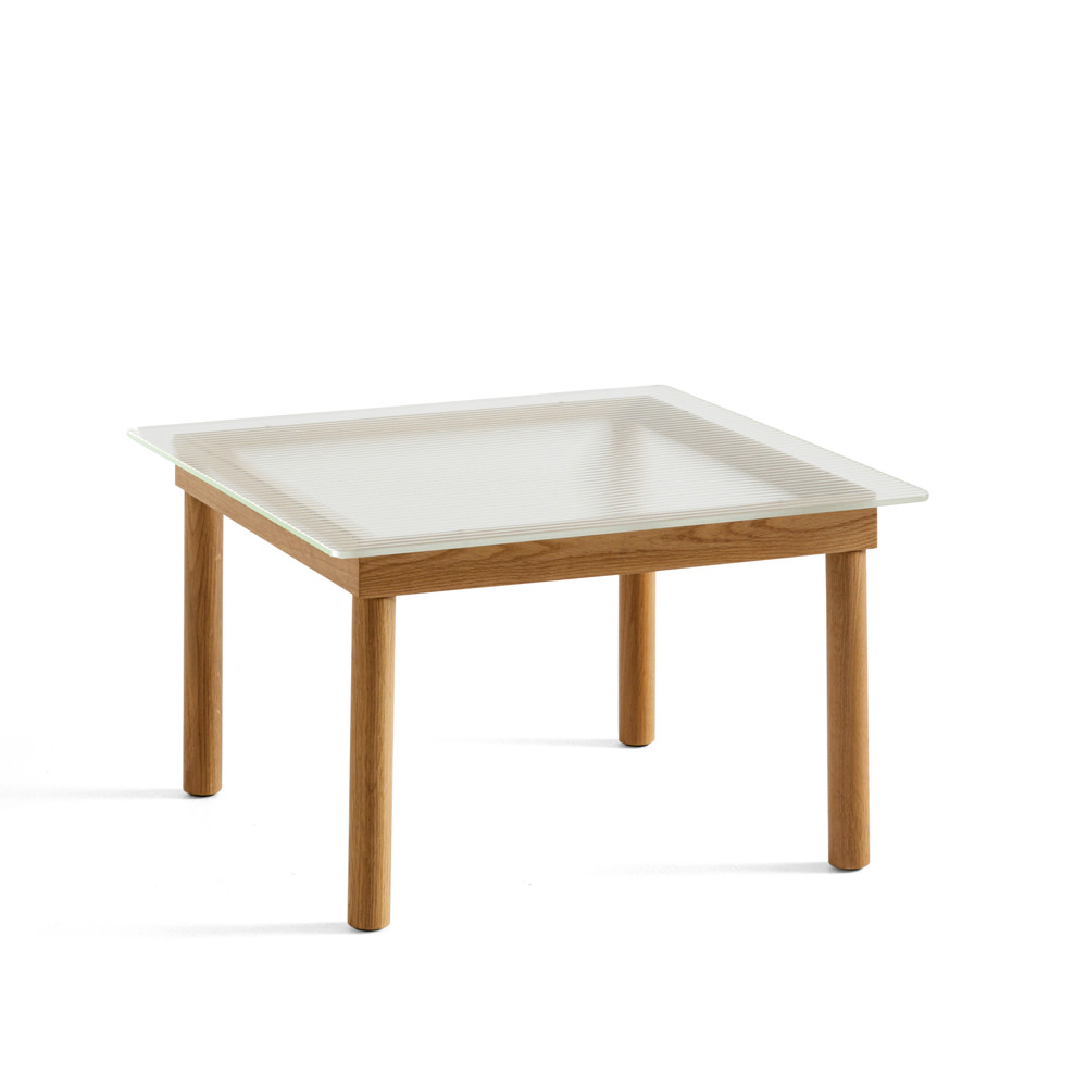 HAY Kofi coffee table Oak-ribbed glass, 60 cm | Scandinavian Design | Coffee tables | Beige