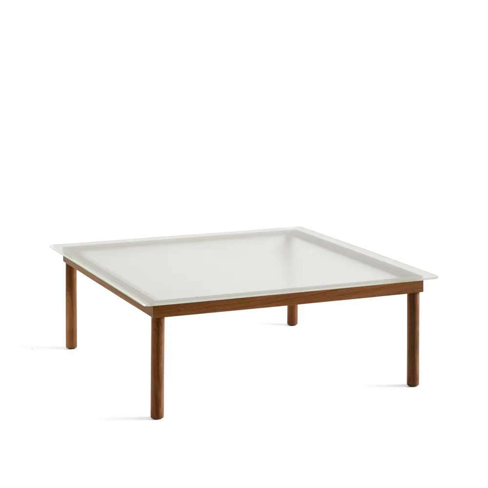 HAY Kofi coffee table Walnut-ribbed glass, 100 cm | Scandinavian Design | Coffee tables | Brown