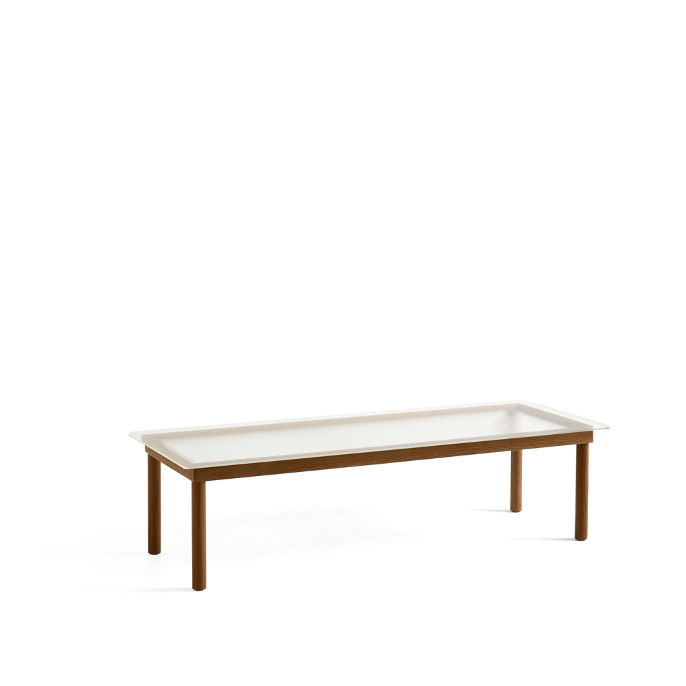 HAY Kofi coffee table Walnut-ribbed glass, 50 cm | Scandinavian Design | Coffee tables | Brown