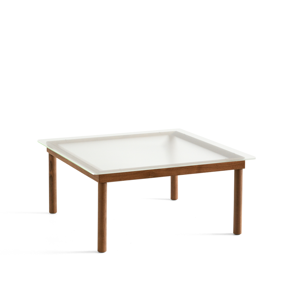 HAY Kofi coffee table Walnut-ribbed glass, 80 cm | Scandinavian Design | Coffee tables | Brown