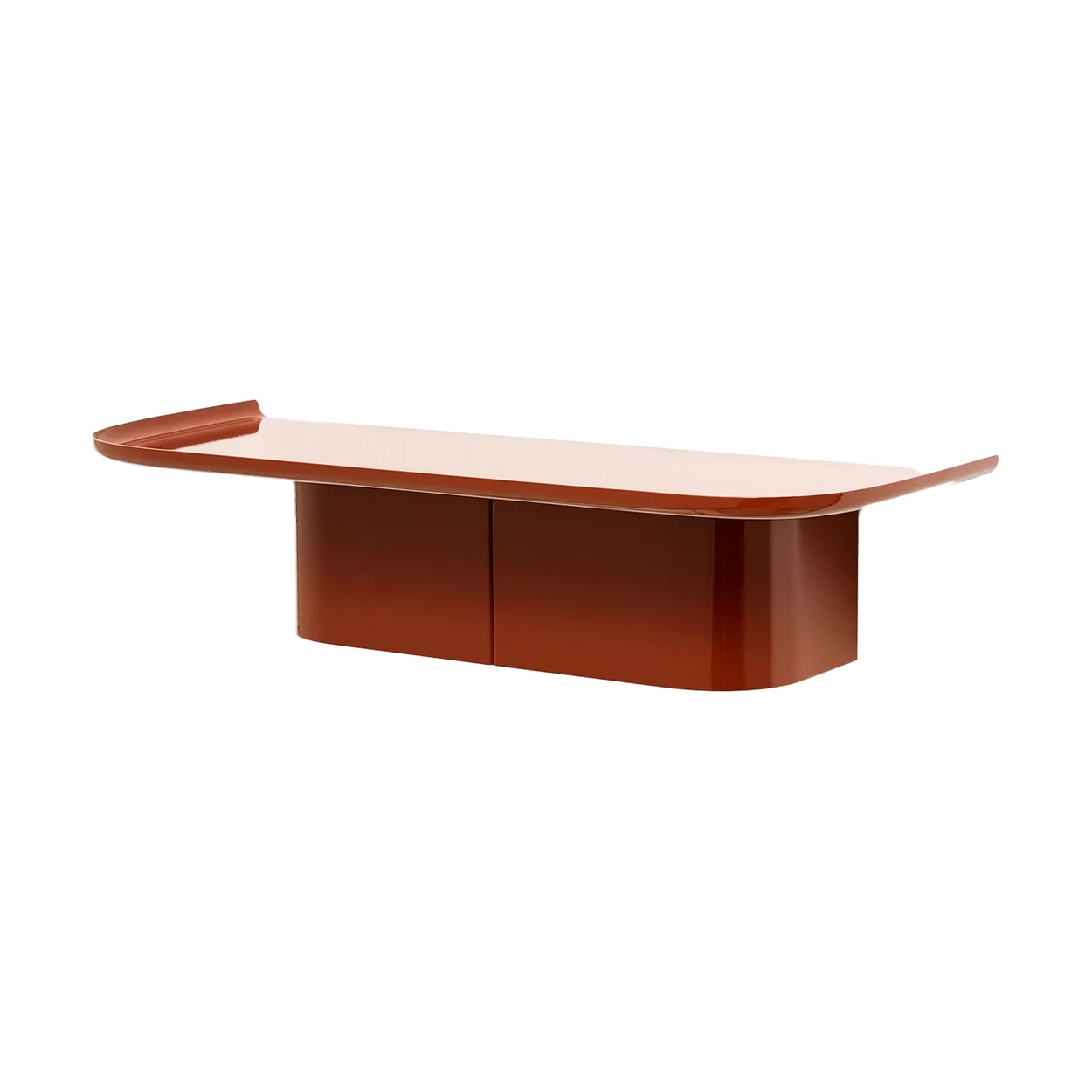 HAY Korpus 4 hooks wallshelf M Brick red | Scandinavian Design | Shelves & shelving systems | Red