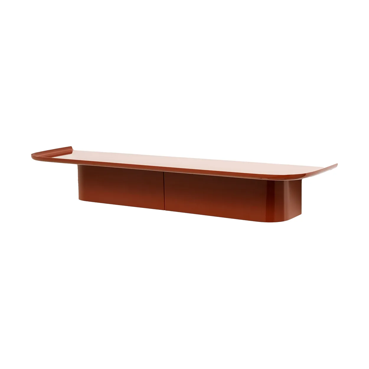 HAY Korpus 7 hooks wallshelf L Brick red | Scandinavian Design | Shelves & shelving systems | Red