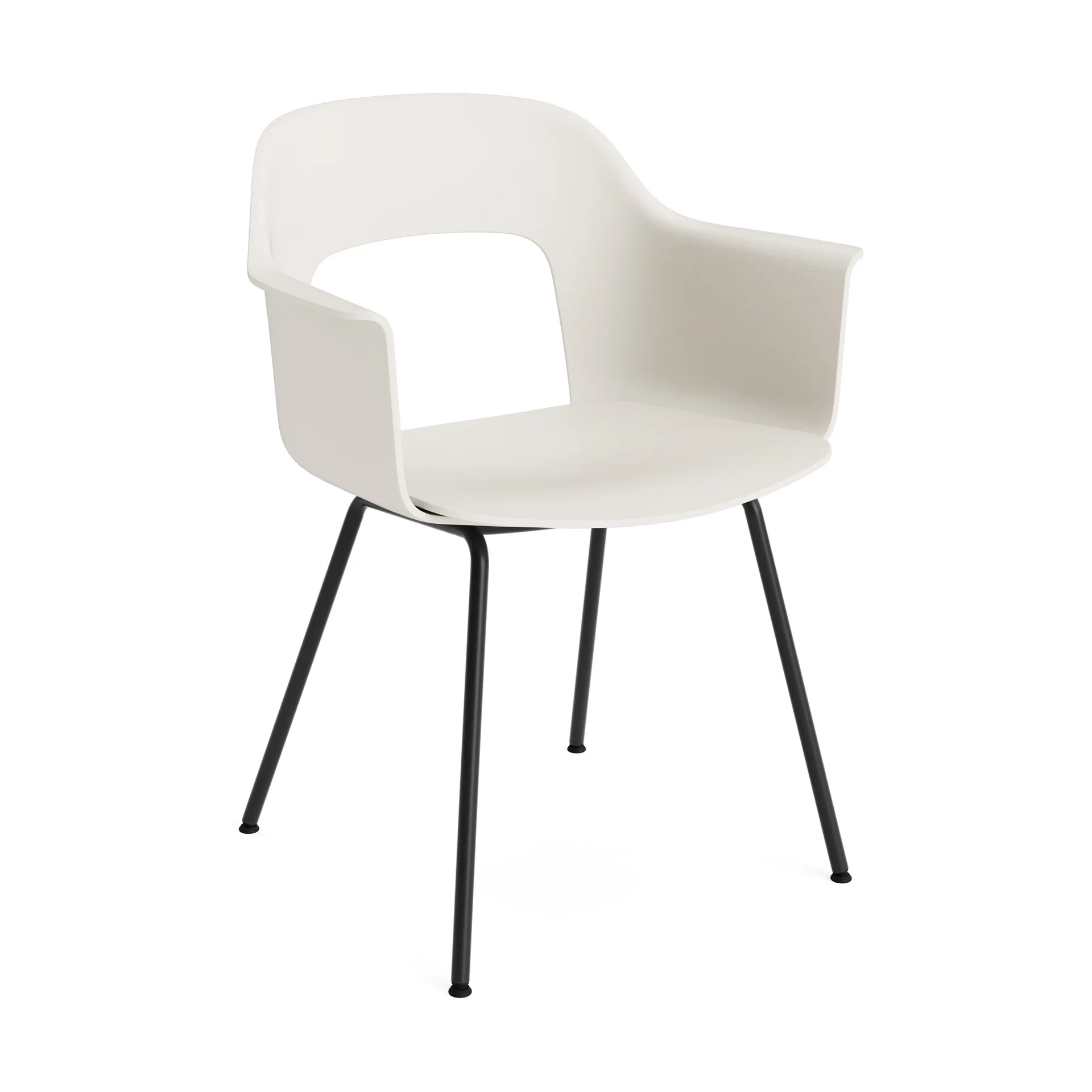 Layout Armchair 211 armchair, Cream white-black lacquered steel HAY