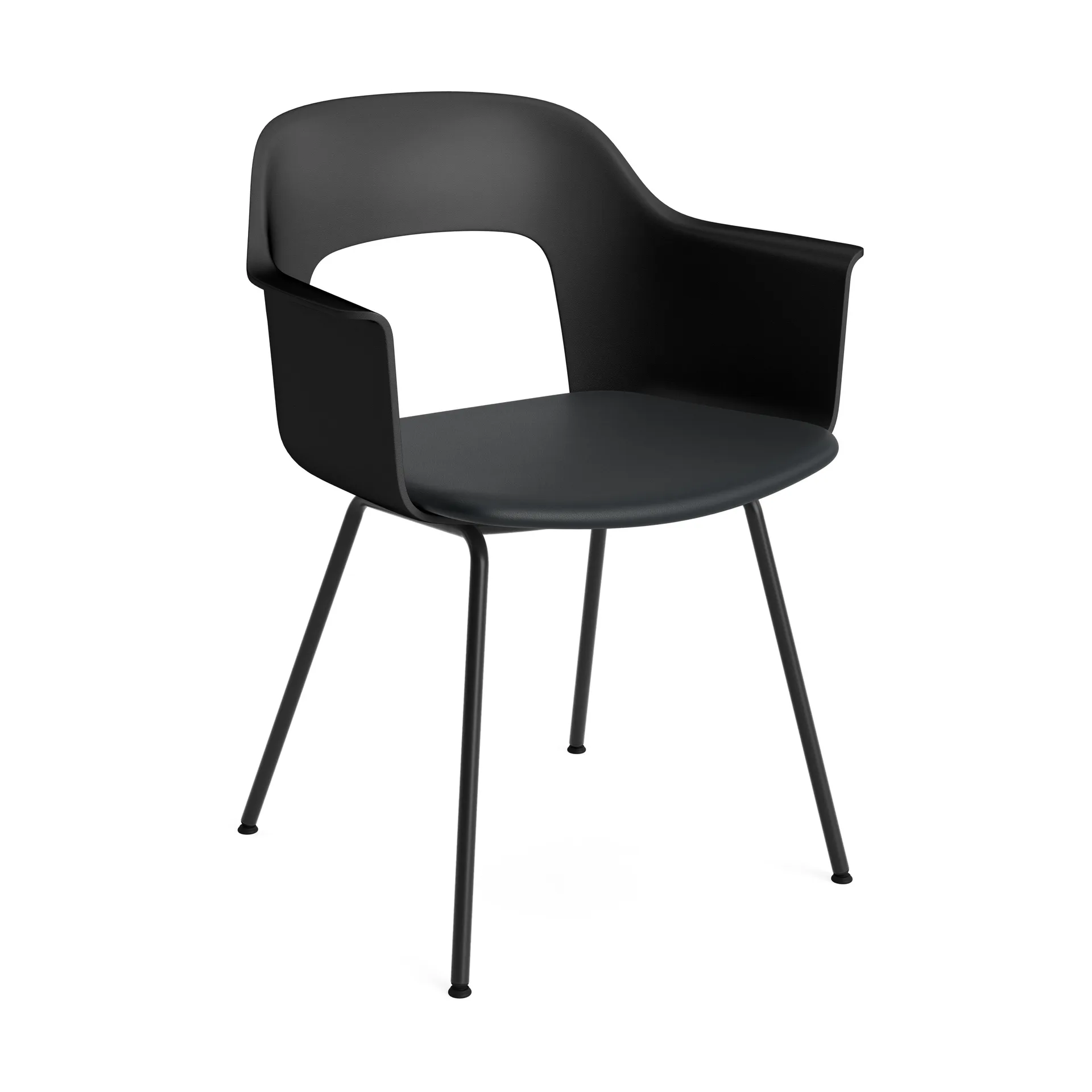 Layout Armchair 213 armchair, Grano Black-black-black lacquered steel HAY