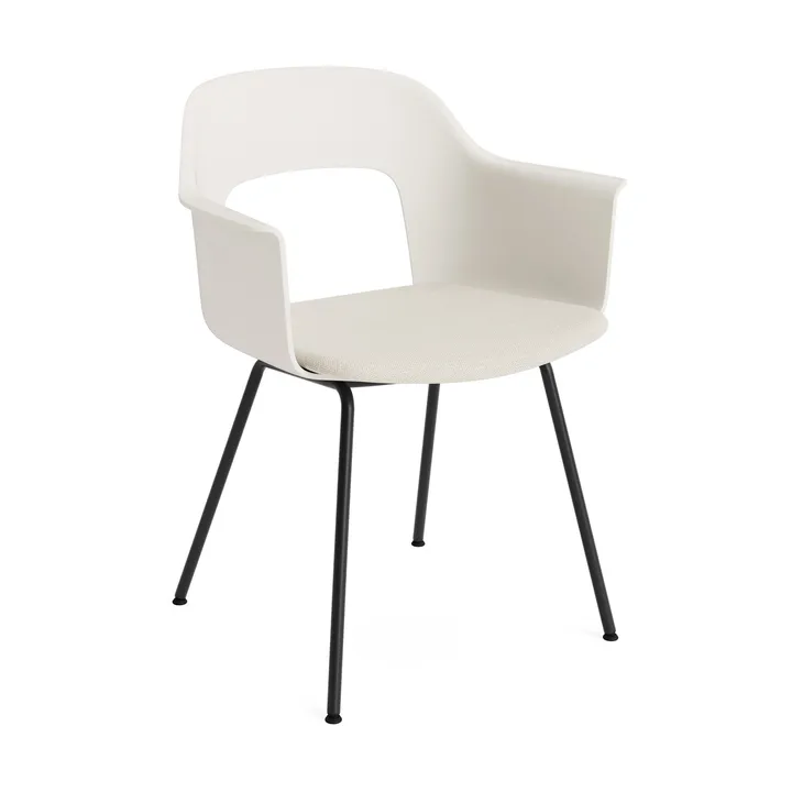 Layout Armchair 213 armchair - Mode 011-cream white-black lacquered steel - HAY