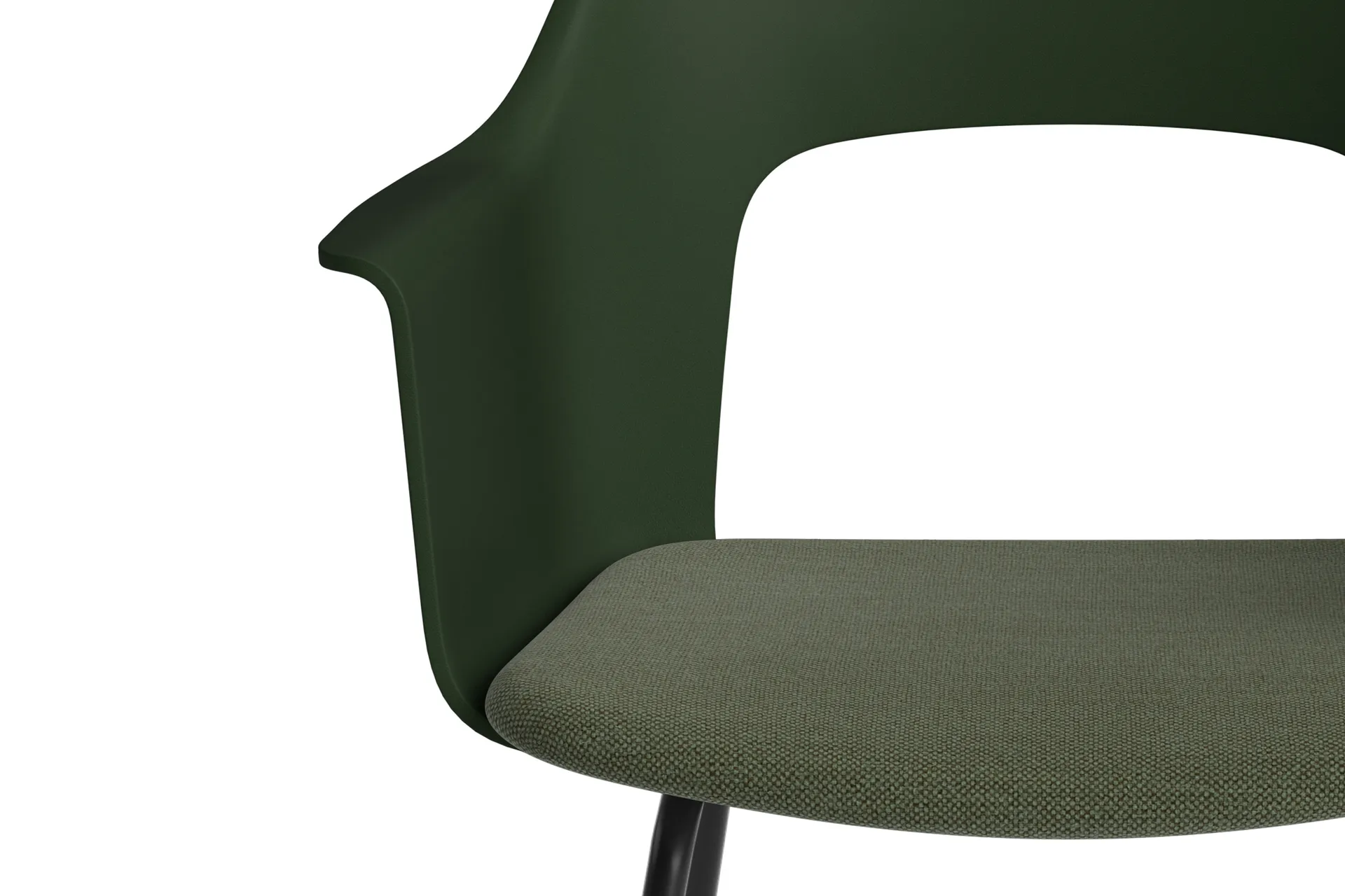 Layout Armchair 213 armchair, Mode 072-bottle green-black lacquered steel HAY