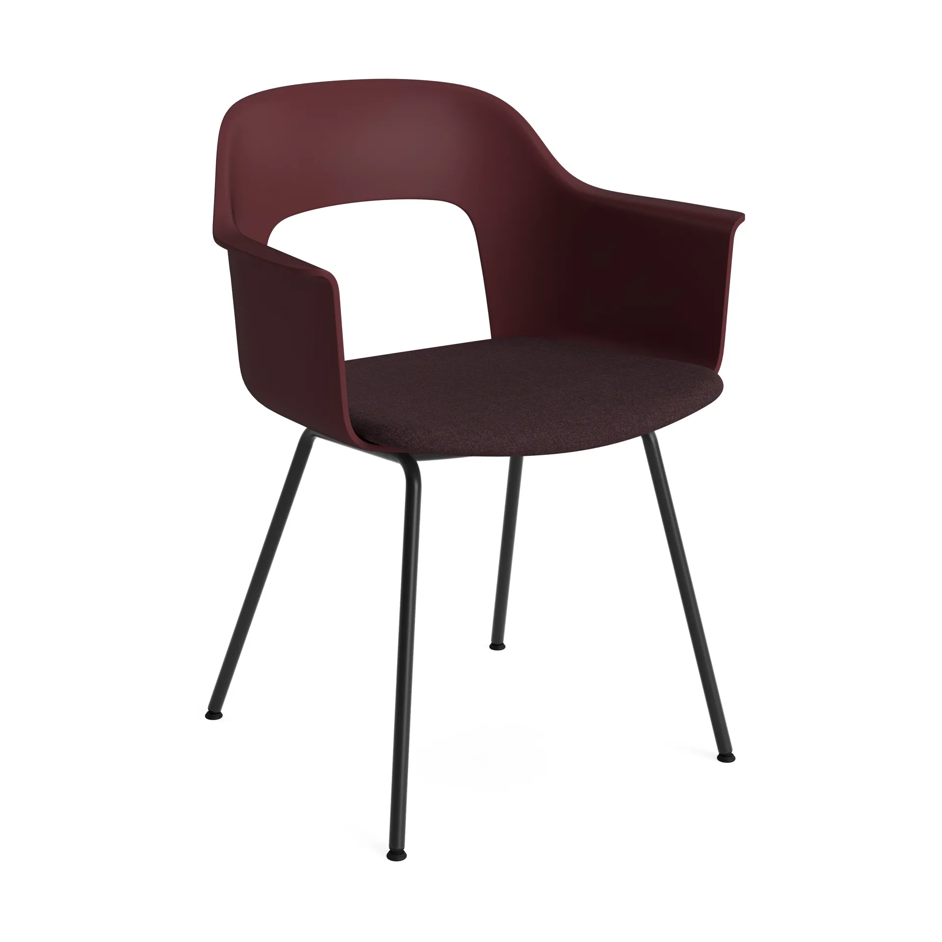 Layout Armchair 213 armchair, Remix 373-bordeaux-black lacquered steel HAY