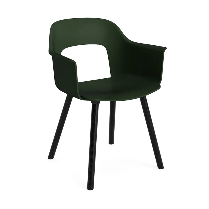 Layout Armchair 221 armchair - Bottle green-black lacquered oak - HAY