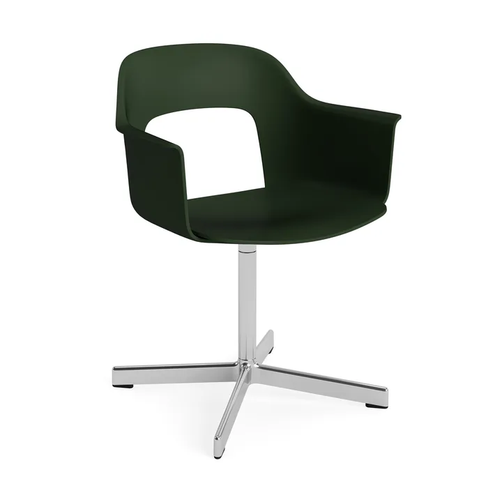 Layout Armchair 231 office chair - Bottle green-polished aluminium 4 star swivel base - HAY