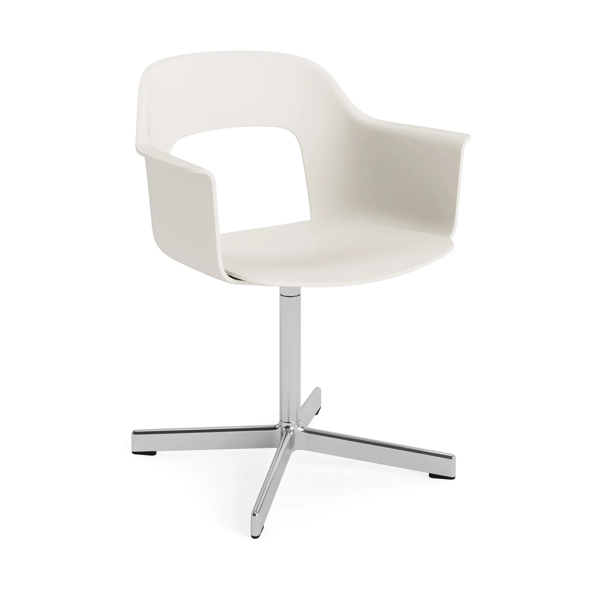 Layout Armchair 231 office chair, Cream white-polished aluminium 4 star swivel base HAY