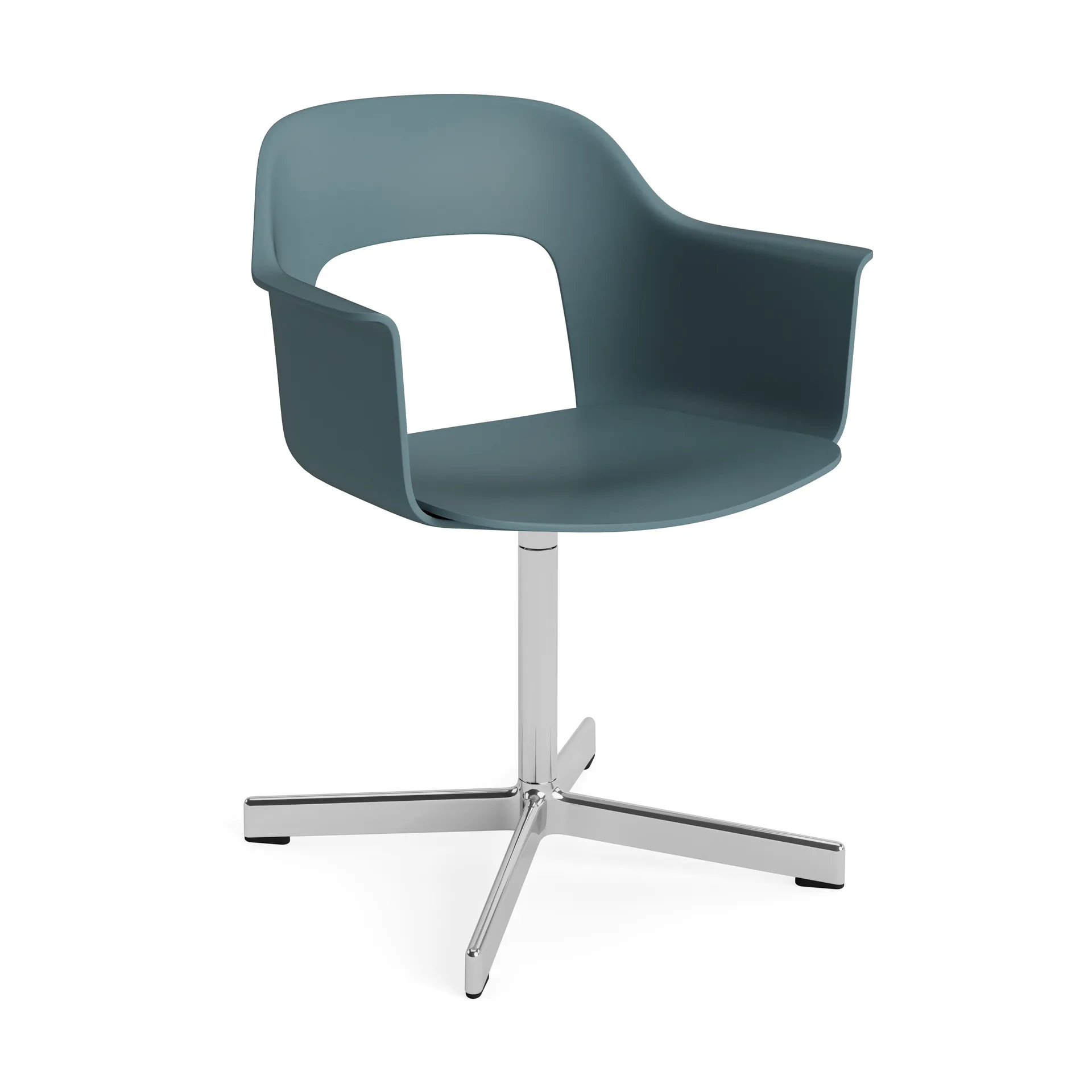 Layout Armchair 231 office chair, Ocean-polished aluminium 4-star swivel base HAY