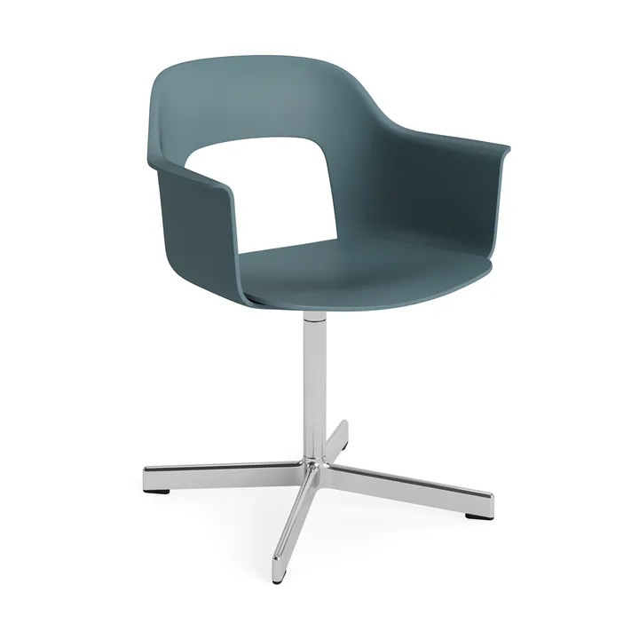 Layout Armchair 231 office chair - Ocean-polished aluminium 4-star swivel base - HAY