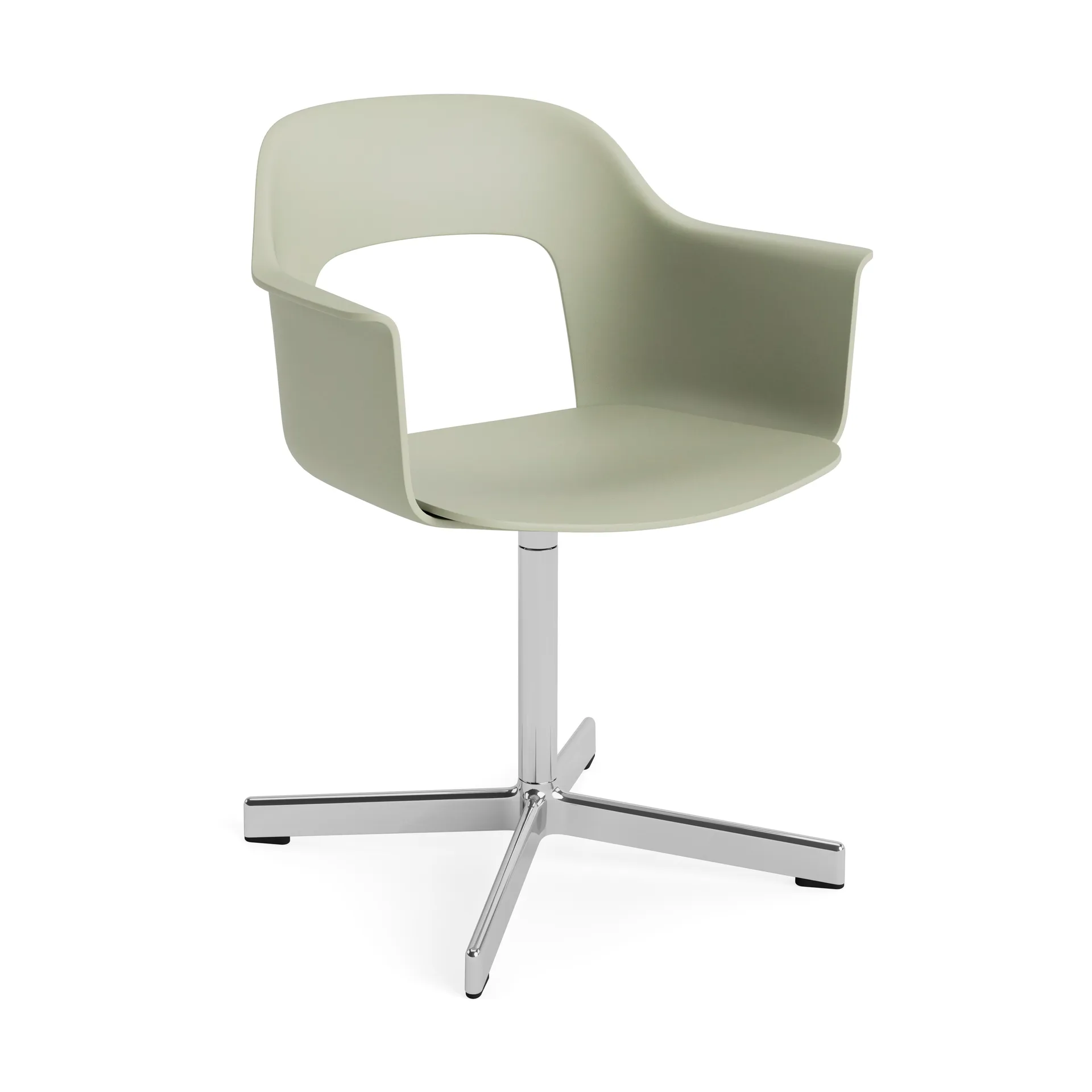 Layout Armchair 231 office chair, Pastel green-polished aluminium 4 star swivel base HAY