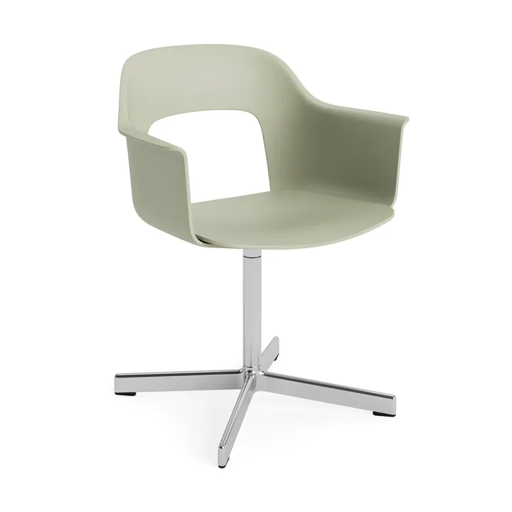 Layout Armchair 231 office chair - Pastel green-polished aluminium 4 star swivel base - HAY