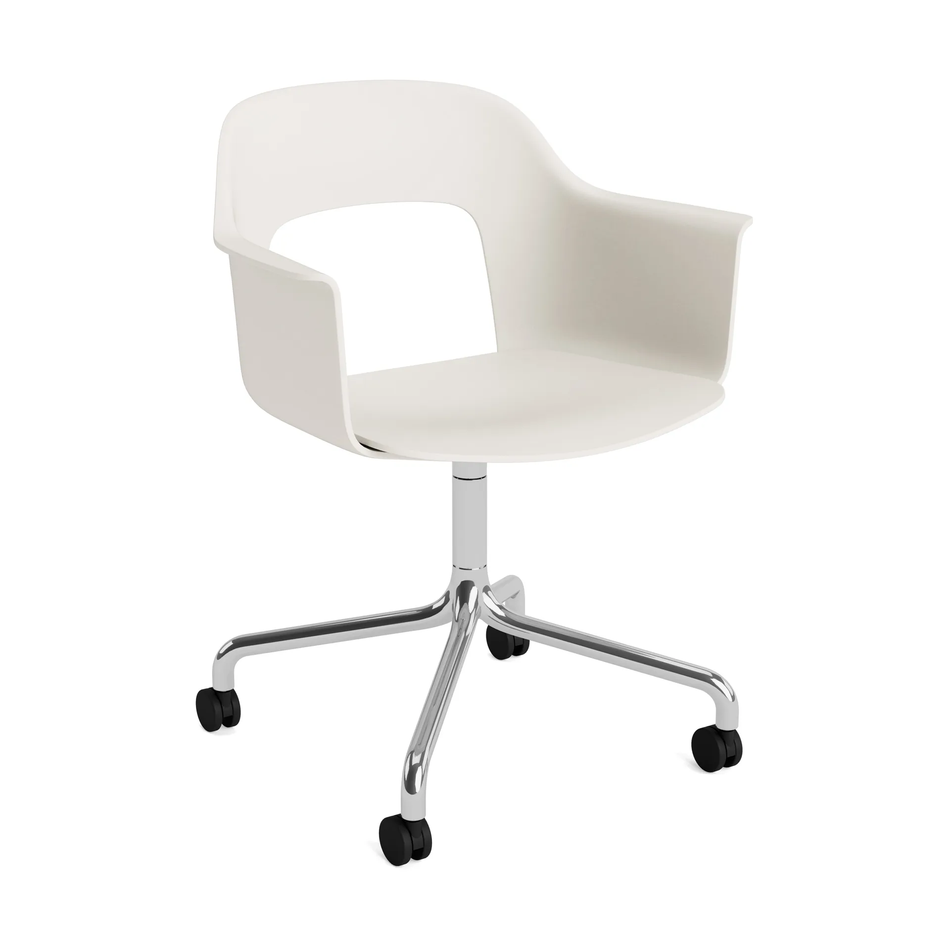 Layout Armchair 261 chair, Cream white-polished aluminium HAY