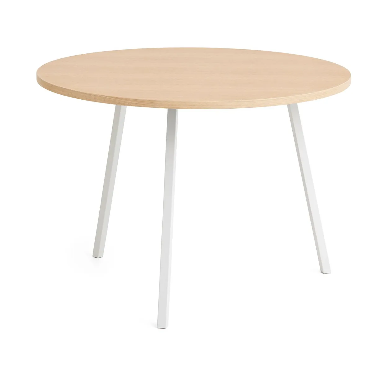 HAY Loop Stand dining table o105 cm White-clear lacq. oak