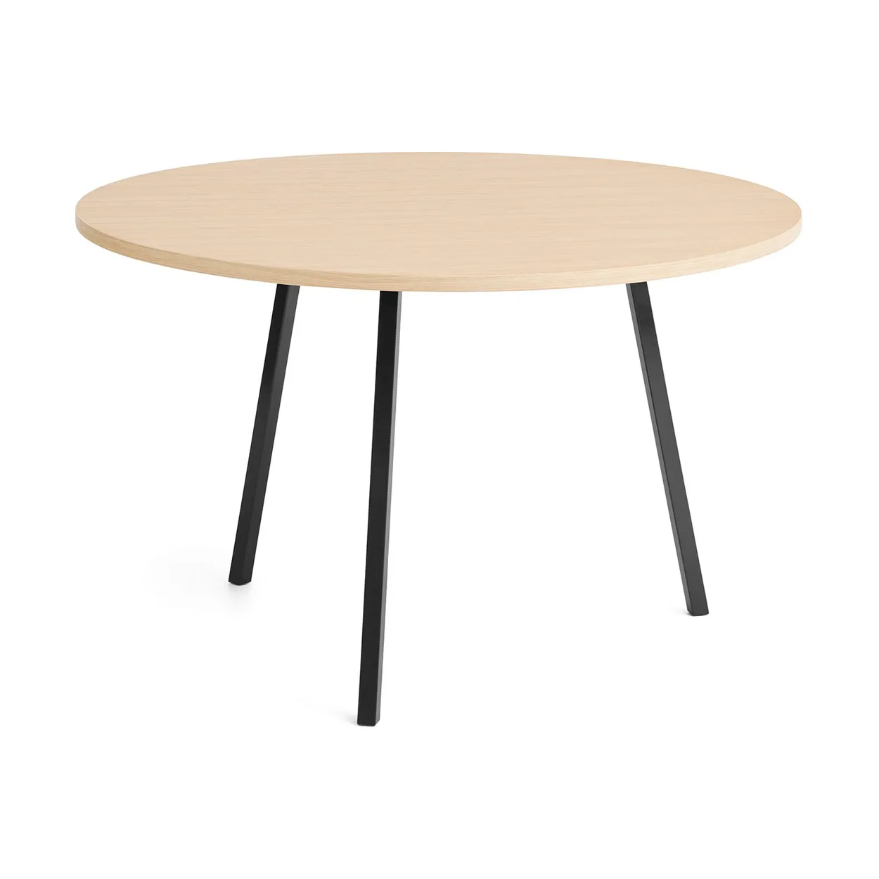 HAY Loop Stand dining table o120 cm Black-clear lacq. oak