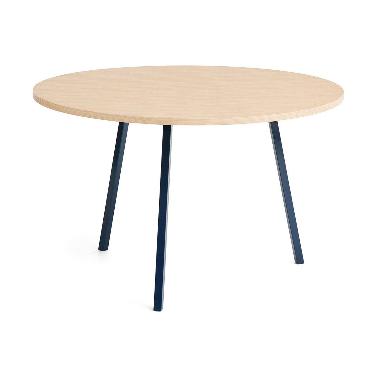 HAY Loop Stand dining table o120 cm Deep blue-clear lacq. oak