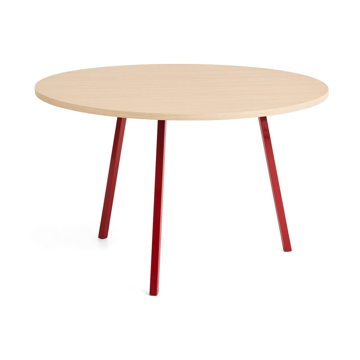HAY Loop Stand dining table o120 cm Maroon red-clear lacq. oak