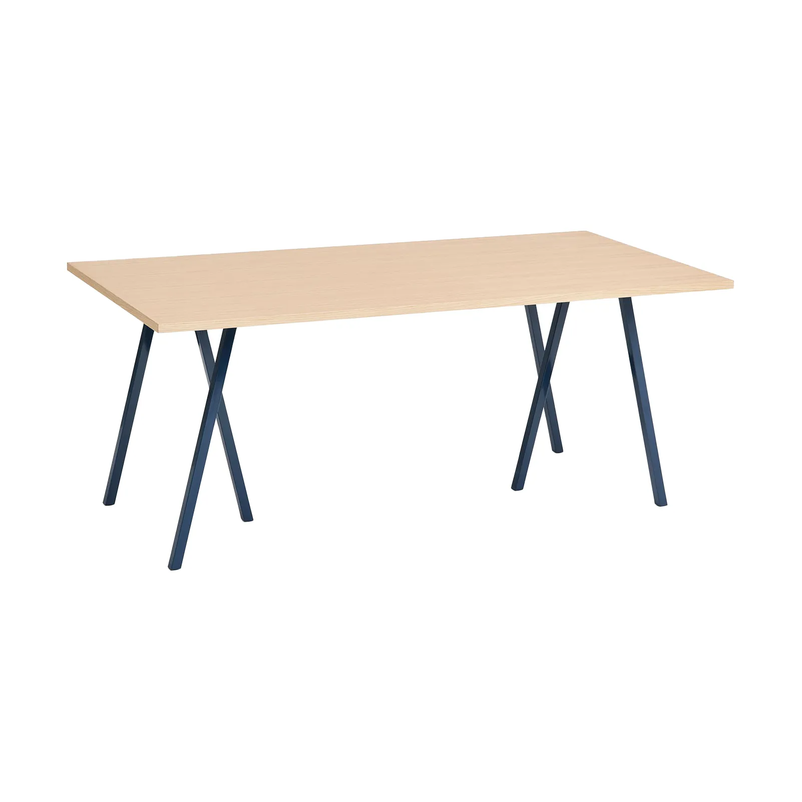 Loop Stand dining table 87,5x180 cm, Deep blue-clear lacq. oak HAY