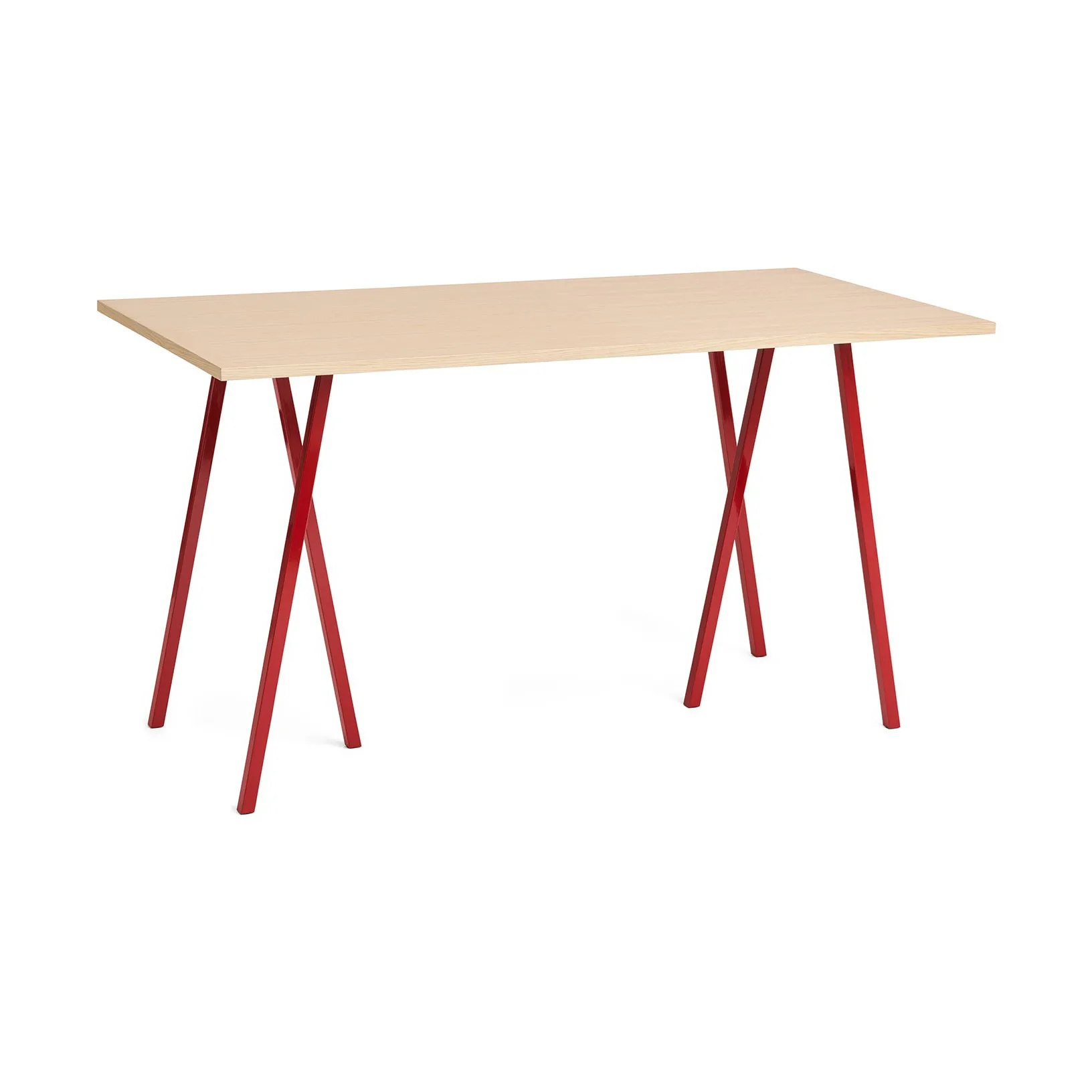 Loop Stand dining table 87,5x180 cm, Maroon red-clear lacq. oak HAY