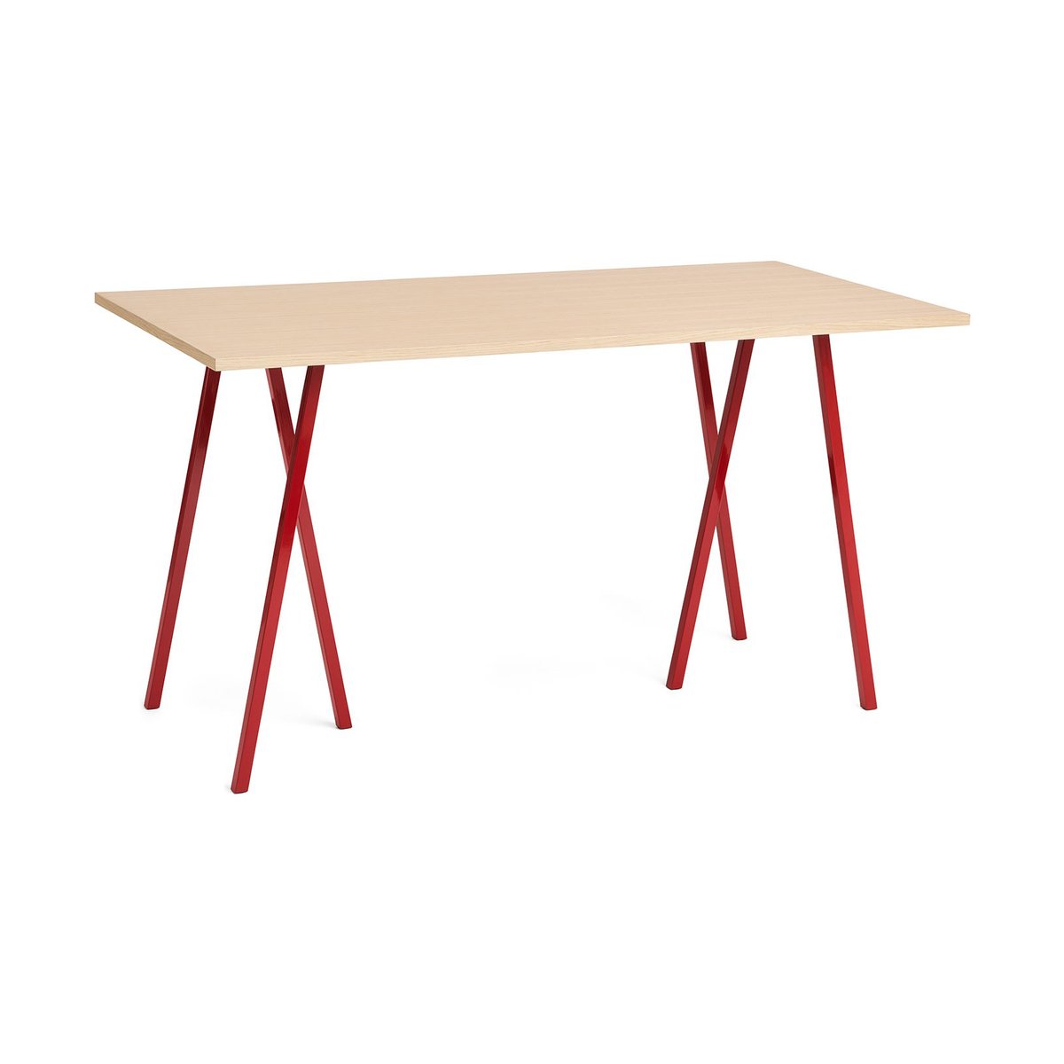 HAY Loop Stand dining table 87,5x180 cm Maroon red-clear lacq. oak