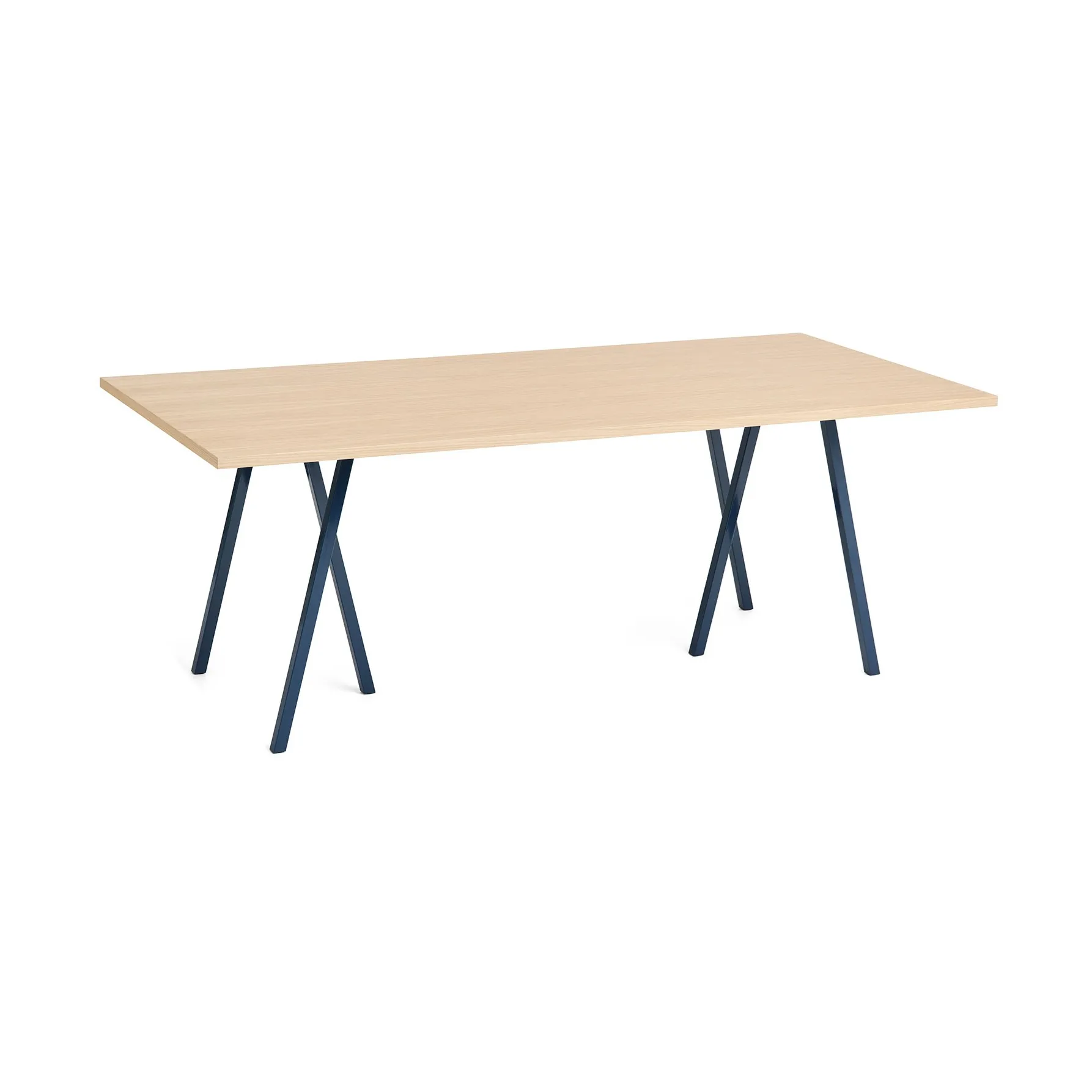 Loop Stand dining table 92,5x200 cm, Deep blue-clear lacq. oak HAY