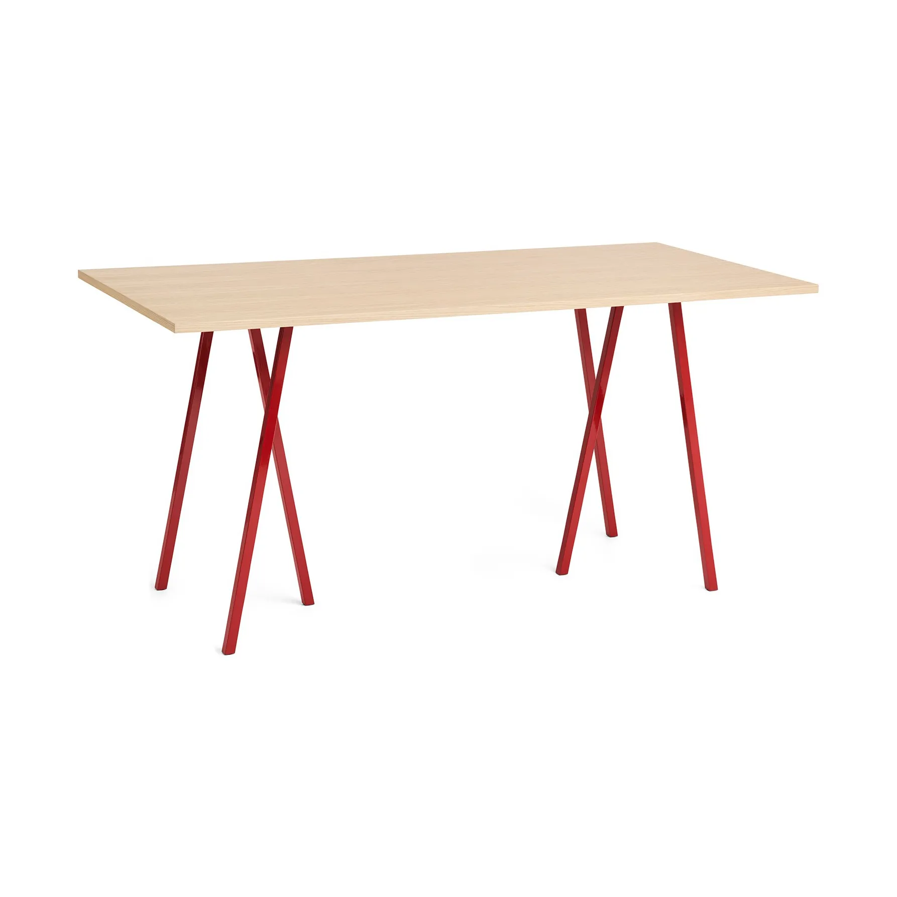 Loop Stand dining table 92,5x200 cm, Maroon red-clear lacq. oak HAY