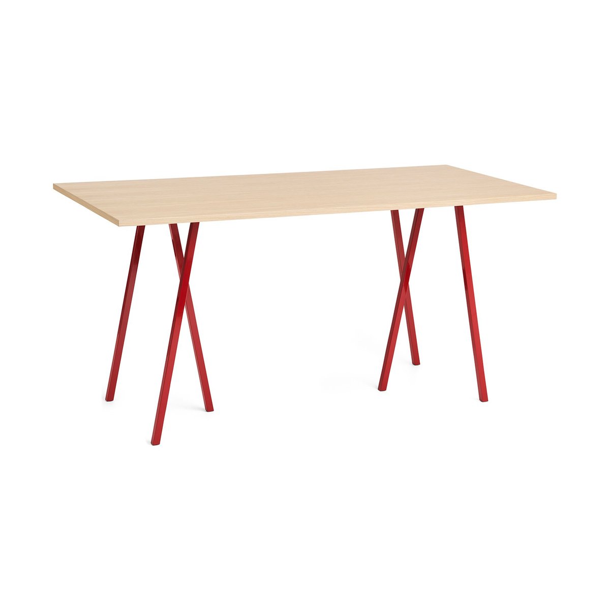 HAY Loop Stand dining table 92,5x200 cm Maroon red-clear lacq. oak