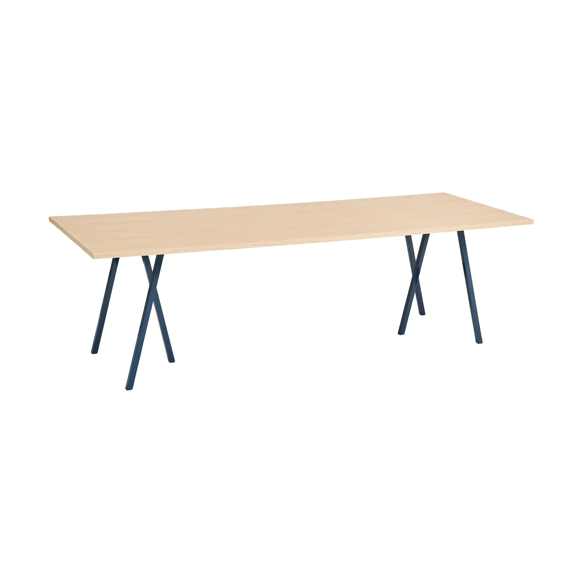 Loop Stand dining table 92,5x250 cm, Deep blue-clear lacq. oak HAY