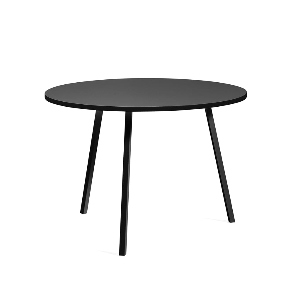 HAY Loop Stand dining table round Black linoleum-black, o105 cm