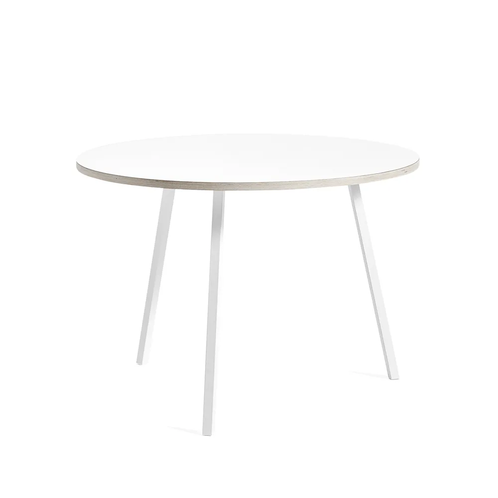 Loop Stand dining table round, White laminate-white, Ø105 cm HAY