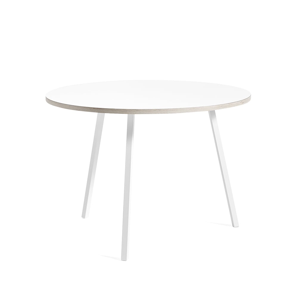HAY Loop Stand dining table round White laminate-white, o105 cm