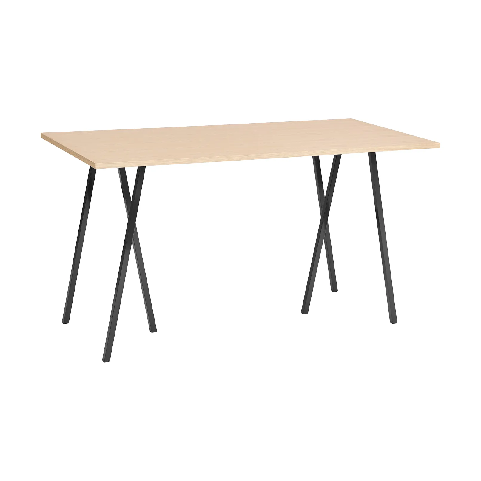 Loop Stand incl. support bar table 87,5x180 cm, Black-clear lacq. oak HAY