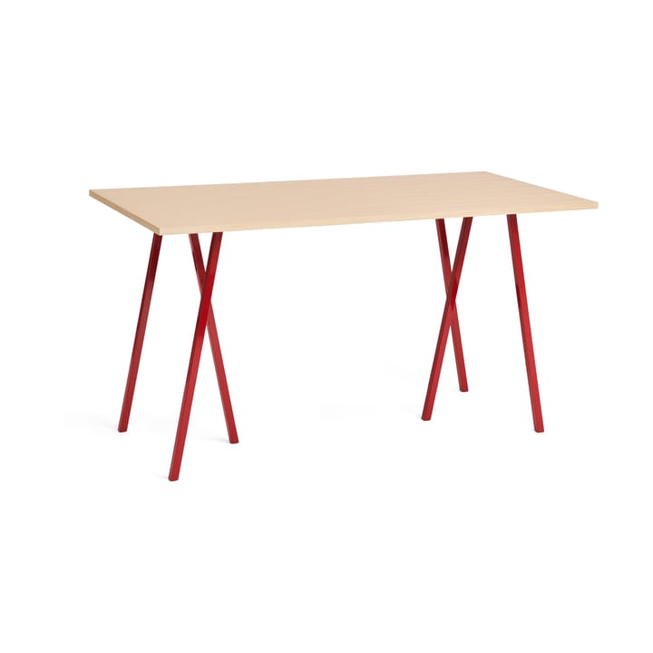 Loop Stand incl. support bar table 87,5x180 cm - Maroon red-clear lacq. oak - HAY