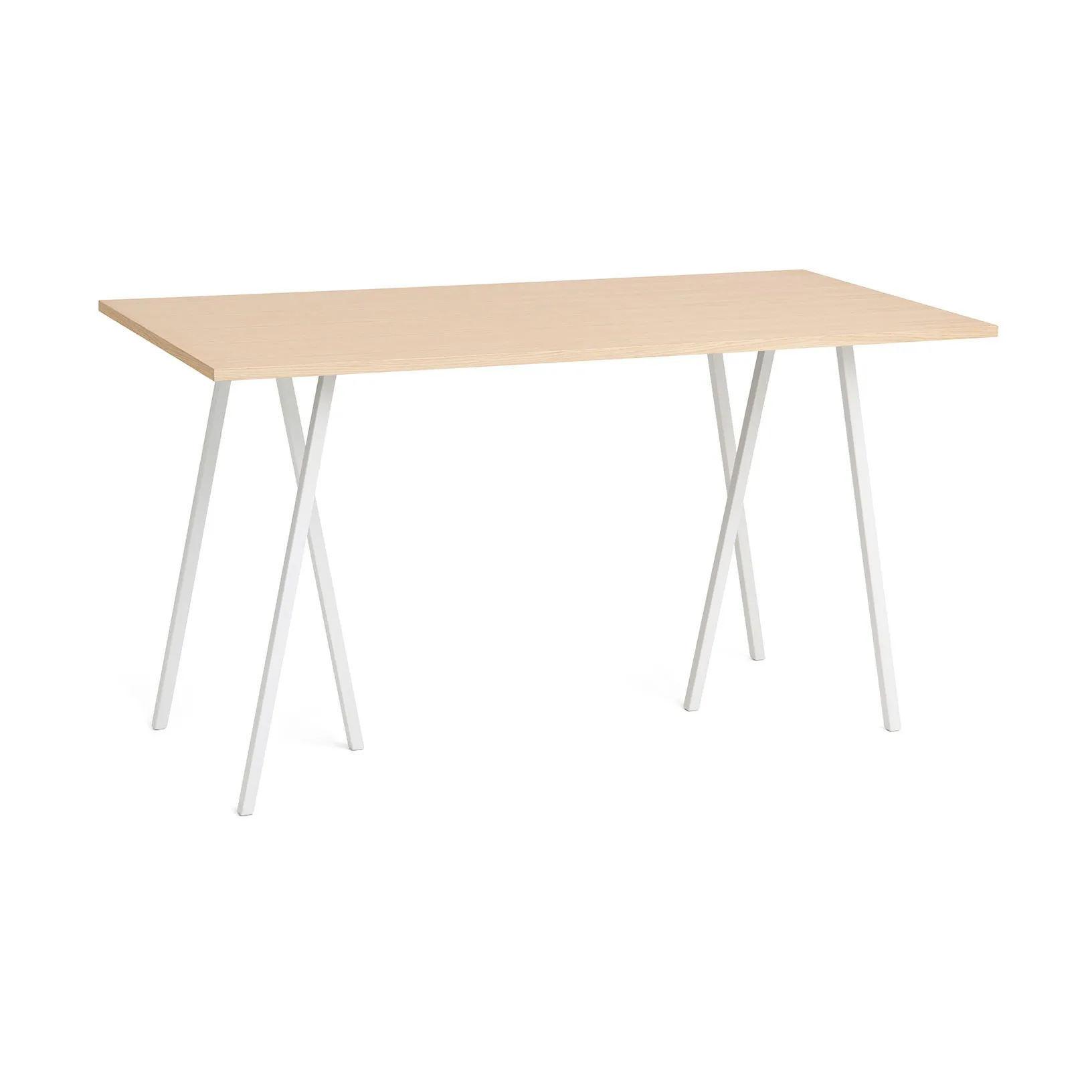 Loop Stand incl. support bar table 87,5x180 cm, White-clear lacq. oak HAY
