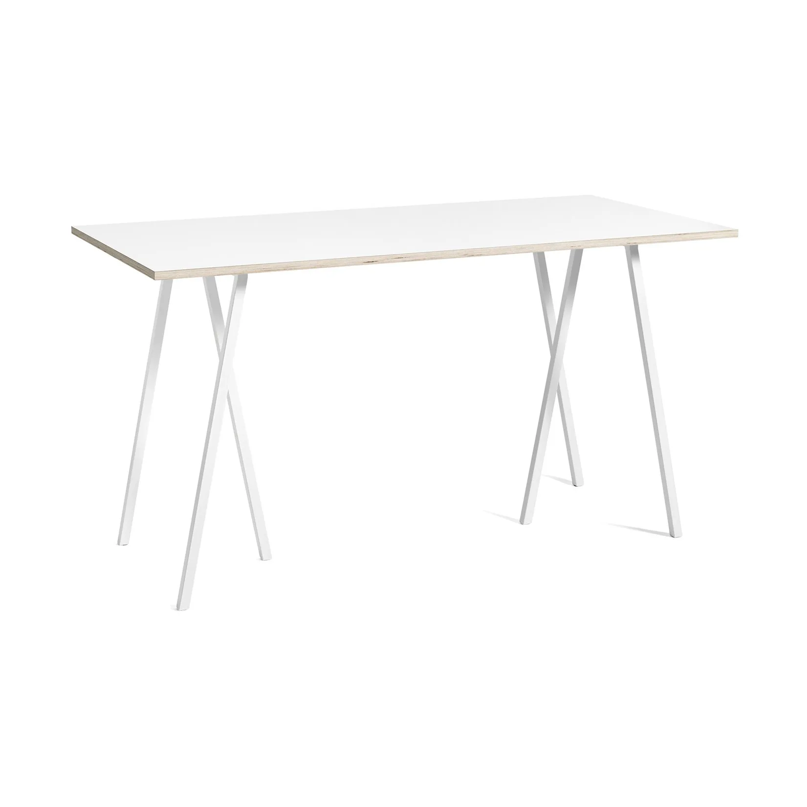 Loop Stand incl. support bar table 87,5x180 cm, White-white laminate-plywood HAY