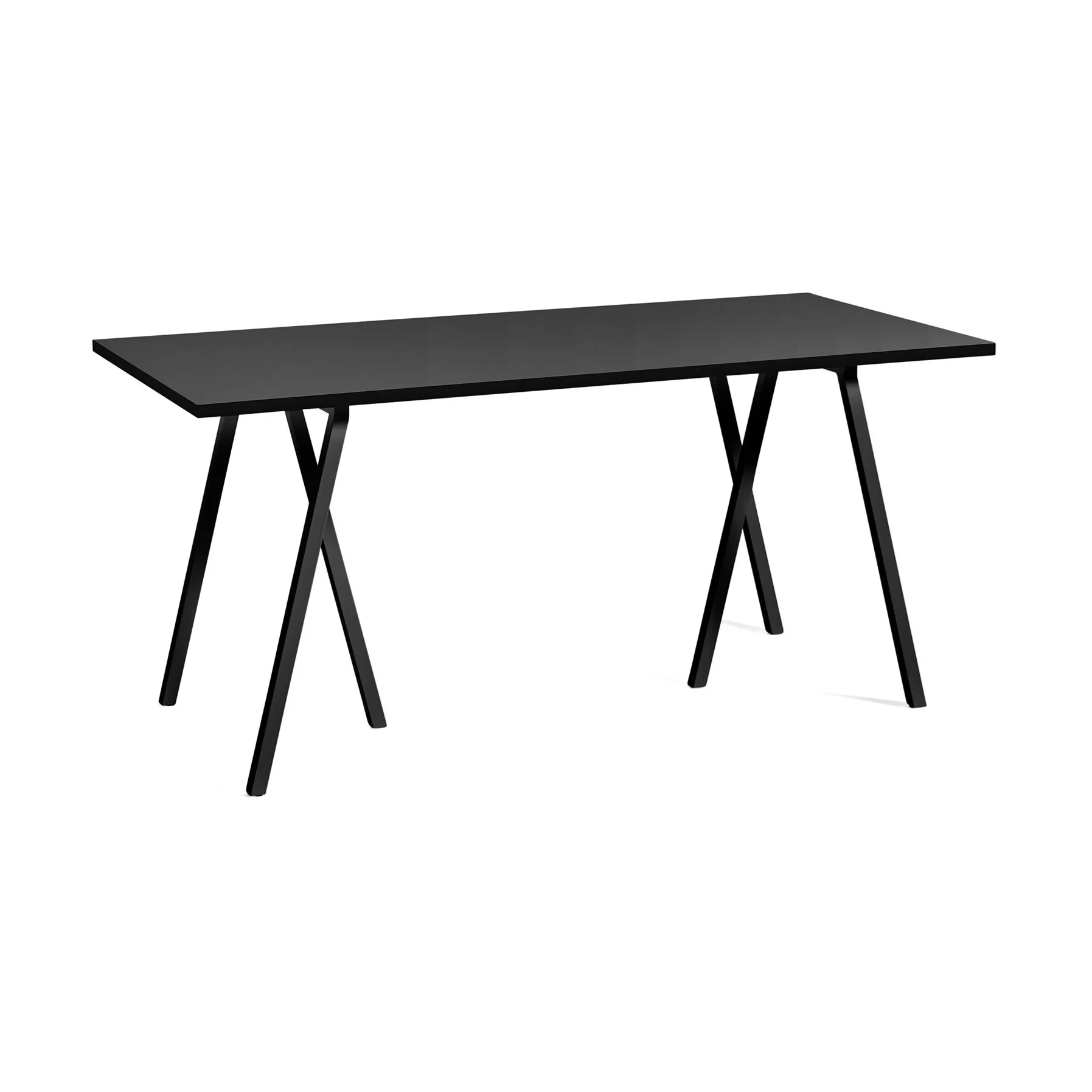 Loop Stand incl. support dining table 77,5x160 cm, Black-black linoleum-black ash HAY