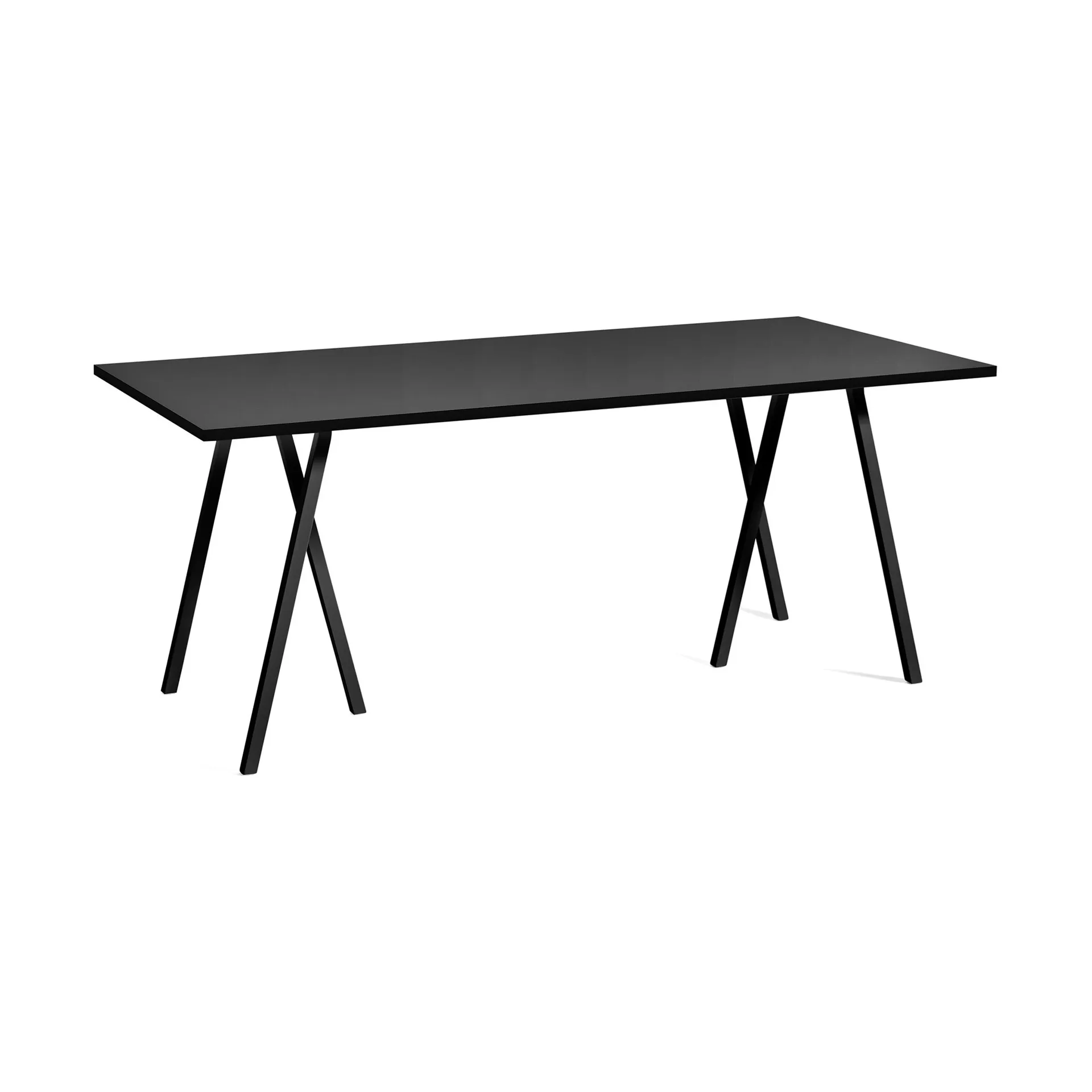Loop Stand incl. support dining table 87,5x180 cm, Black-black linoleum-lacq. ash HAY