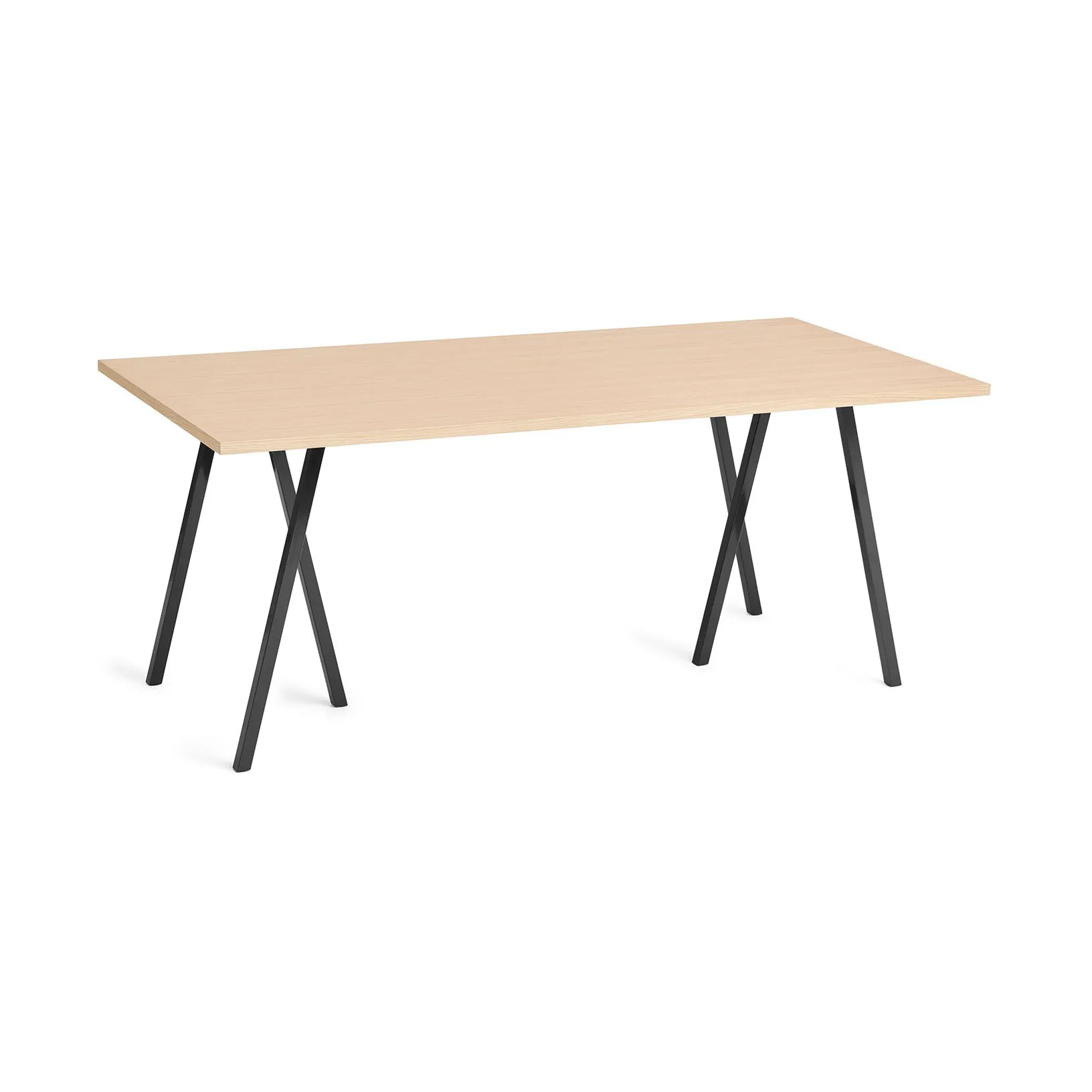 Loop Stand incl. support dining table 87,5x180 cm, Black-clear lacq. oak HAY